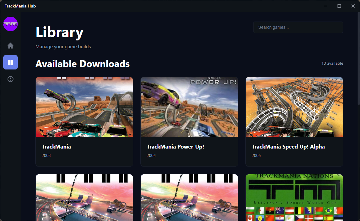 TrackMania Hub - Bibliothèque sans téléchargement